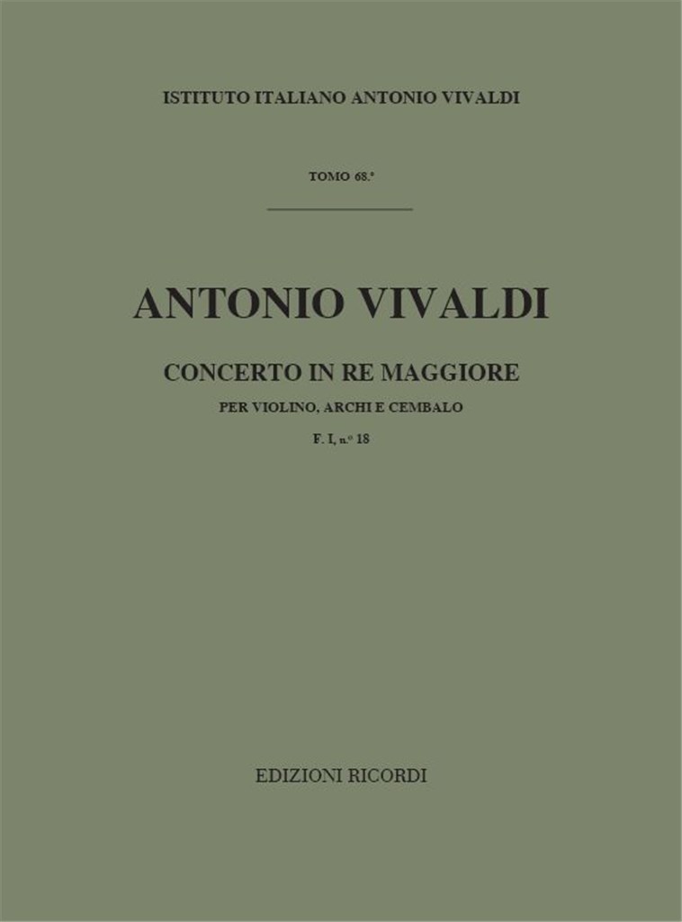 Concerto Per Vl., Archi E Cemb. In Re Magg. Rv 232